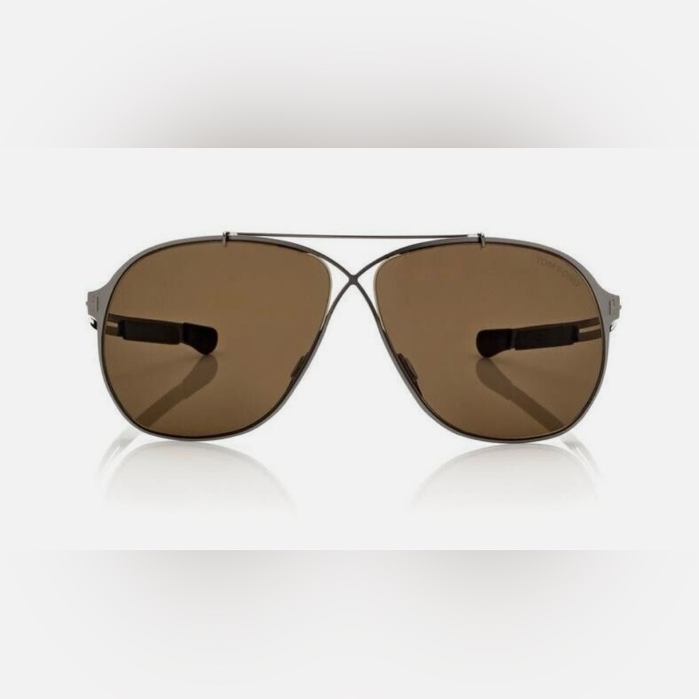 Tom Ford Orson Gunmetal Brown Aviator Sunglasses